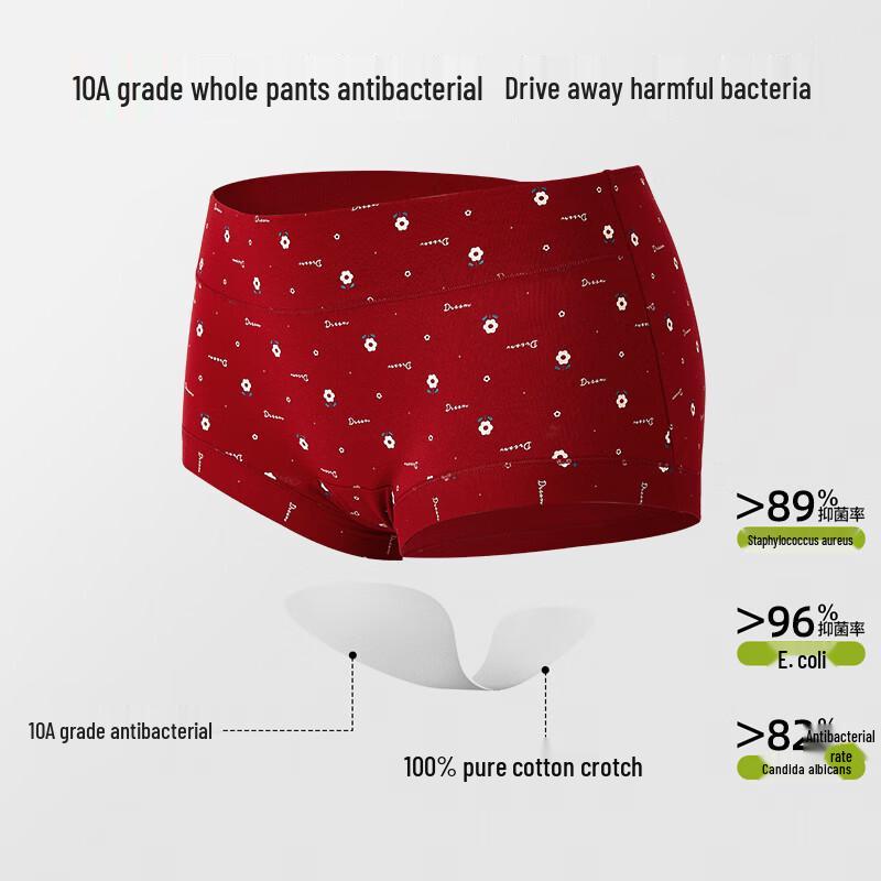 Ordifen Women's High-Waist Red Lucky Briefs 3-Pack