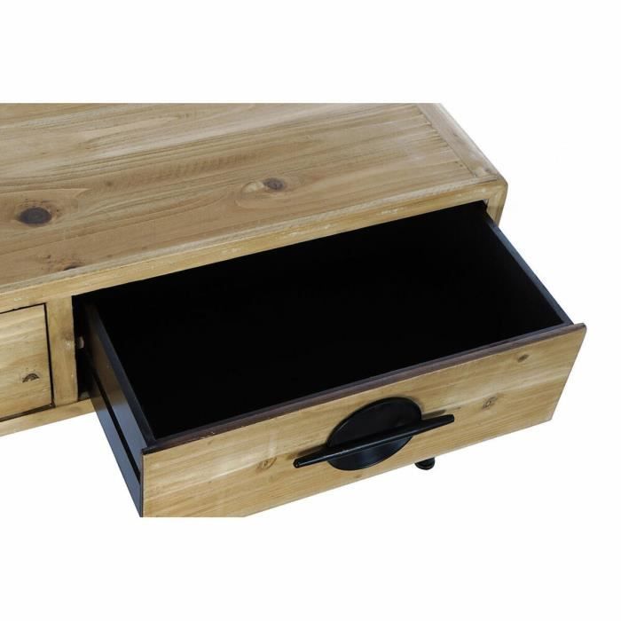 Table D'appoint - Dkd Home Decor - Marron Noir - Métal Sapin - 2 Portes - 3 Tiroirs - 2 Étagères