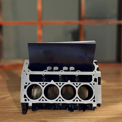 Model de motor Suport pentru cărți de vizită Capacitate mare Acasă, birou, școală, bloc motor, figurină din rășină, carte de vizită, stilou, suport de depozitare staționar