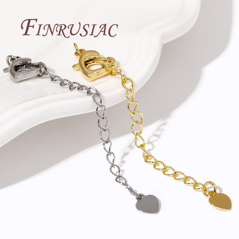 2/4/6Pcs/Lot 18K Gold Plated Extension Extended Tail Chains Lobster Clasps Connectors For DIY Jewelry Making Supplies