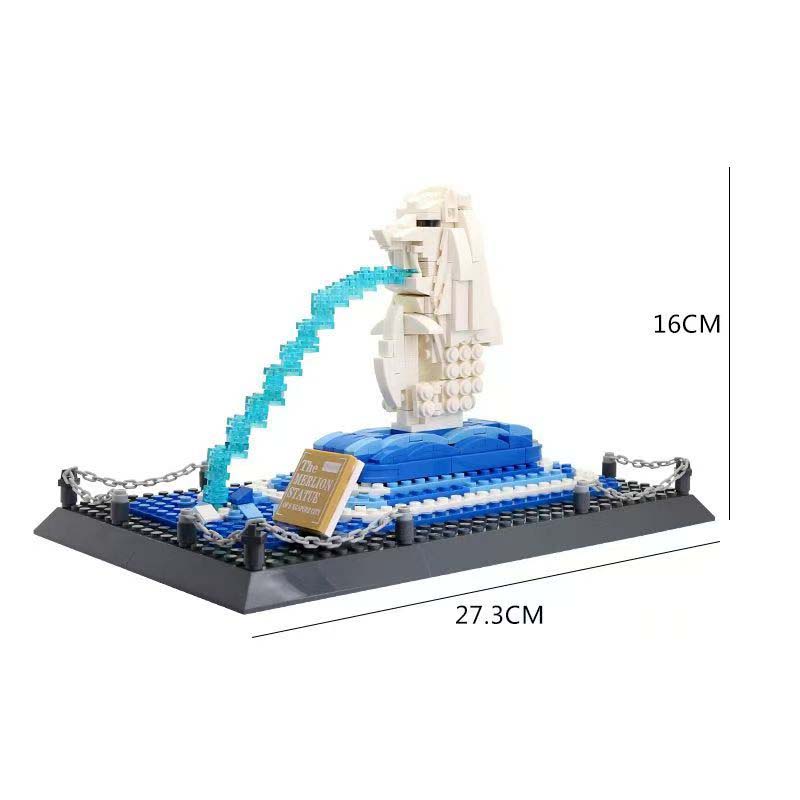 

503PCS MERLION STATUE SINGAPORE Building Blocks Landmark Architecture Model Small Particle Assemble Bricks Children Educational