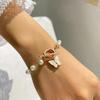 Pulseras  Butterfly Pearl Pendant Bracelet Ladies Girl Trend Charm Bracelet Festive Friendship Birthday Jewelry Bracelets