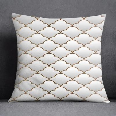 Federa Quadrata con Motivo Serie Foglie Floreali e Erba Geometriche Copricuscino Decorazione Casa Ufficio
