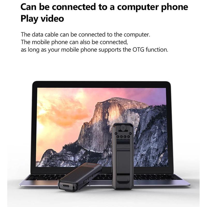 Portable Pen-style Camera, 1080P HD Video Recorder, 180-degree Rotating Night Vision Body Camera