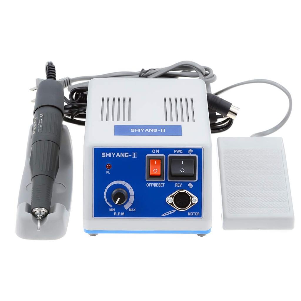 EUSTOMA Micro Motor System Benchtop RPM High Spare Carbon Foot Pedal for Polishing and Laboratory Use Grinder, 35,000 Speed, N3+H102S Handle, Speed,