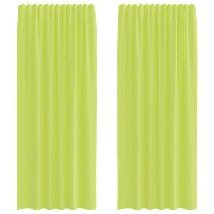 VidaXL Voile Curtains with Eyelets 2 Pcs Apple Green, Net Curtain, Sheer Curtain, Window Voile, Treatment of 4102254