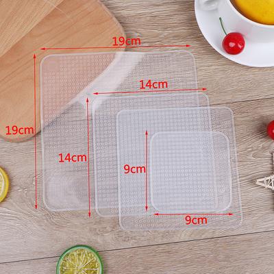 4Pcs Reusable Silicone Stretch Lids Bowl Food Cover Vacuum Wrap Seal Food Cover