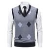 Men S Fleece Lined Loose Fit Pullover Knit Sleeveless Vest