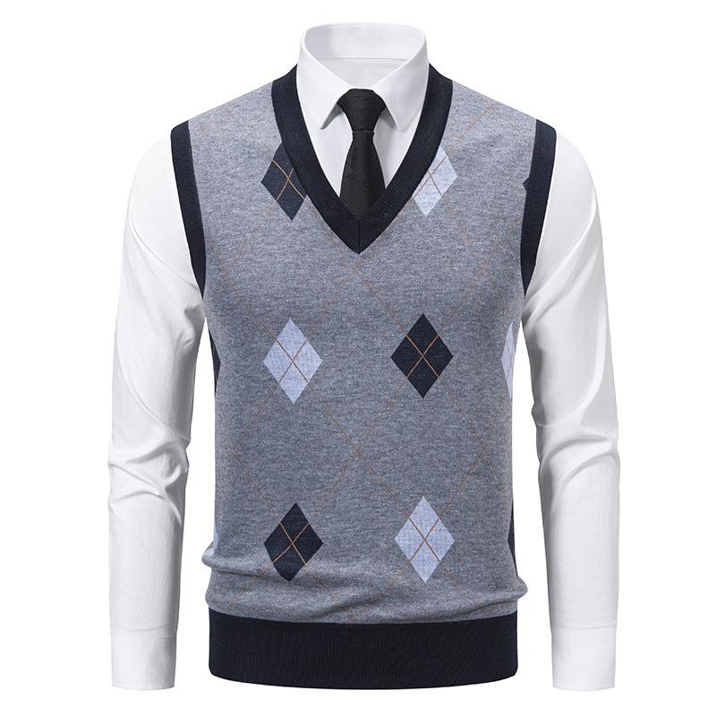 Men S Fleece Lined Loose Fit Pullover Knit Sleeveless Vest