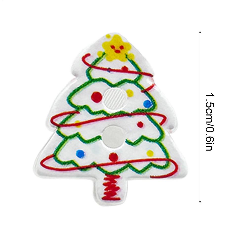 10 Pieces Christmas Tree Buttons Decoration Pin Ornament 2D Acrylic Christmas Craft Buttons DIY Hats Socks Decoration Buttons