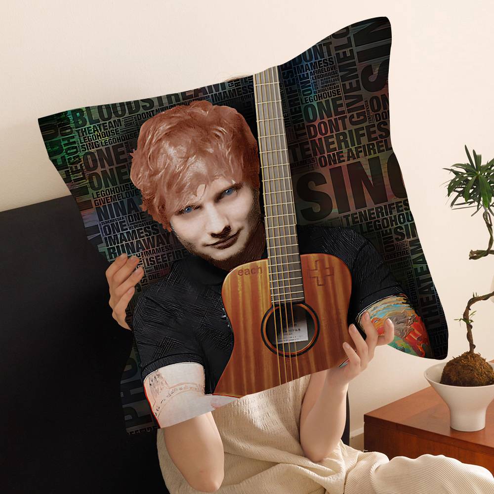 Singer E-Ed S-Sheeran Pillow Covers Cartoon Sofa Decorative Home Double-Sided Printing Short Plush Cute Cushion Cover