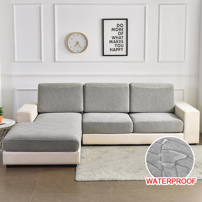 Waterproof Thick Jacquard Cushion Cover Fitted Sofa Covers For Living Room Stretch Seat Cover Furniture Protector Sectional Sofa