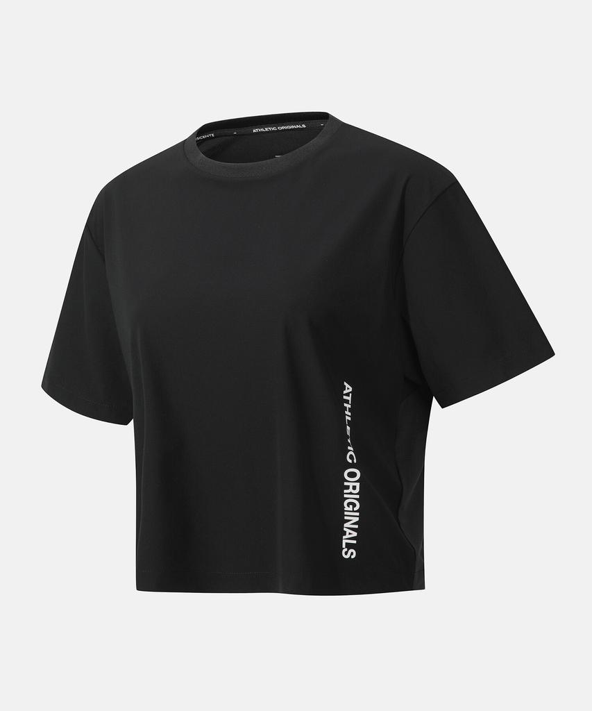 DESCENTE Women'S Running Cooling Crop T-Shirt Black (Sq322Rts75)