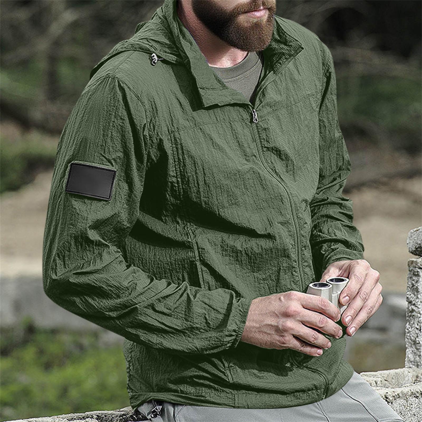 

Мужская одежда от солнца Мужская ультратонкая дышащая водонепроницаемая ветровка быстросохнущая куртка одежда от солнца XXL зелёный