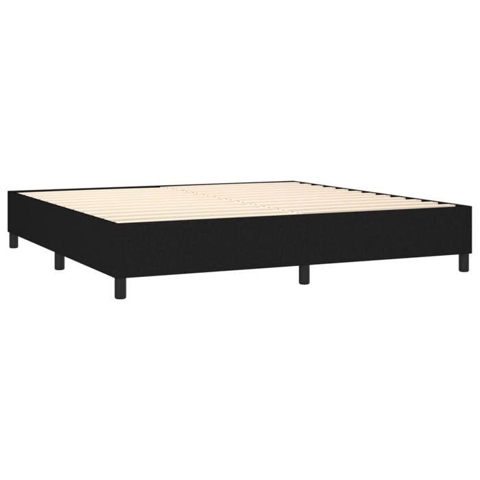 Maison Exclusive - Sommier à lattes de lit avec matelas Noir 200x200 cm Tissu
