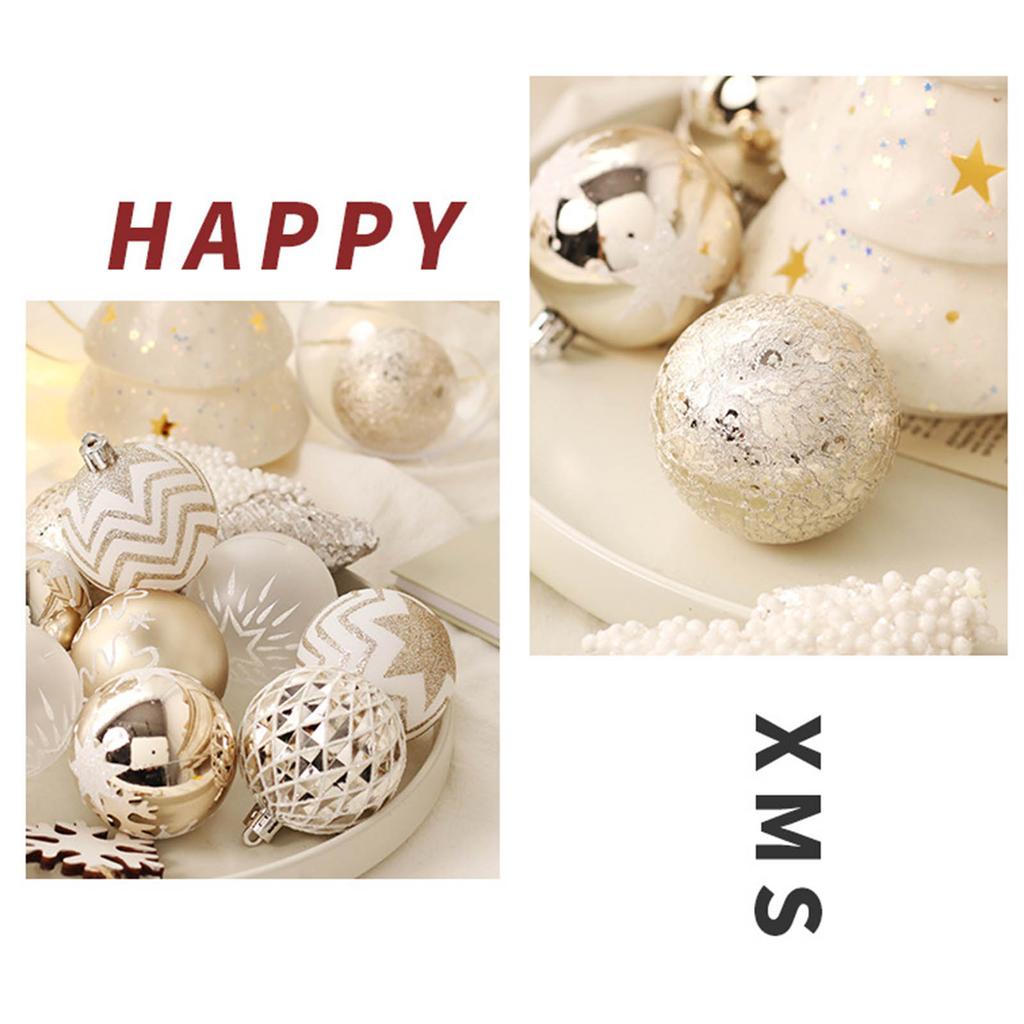 Elegant Champagne Gold and White Christmas Ball Ornaments Add Festive Atmosphere to Your Home Gorgeous Decorations