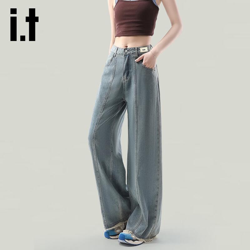 

Izzue IT Women s Spliced Raw Edge Wide-Leg Jeans XL