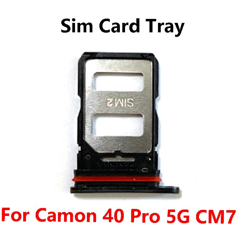 For Tecno Camon 40 Pro 5G CM7 Sim Card Slot Tray Holder Sim Card Reader Socket Replacement Parts