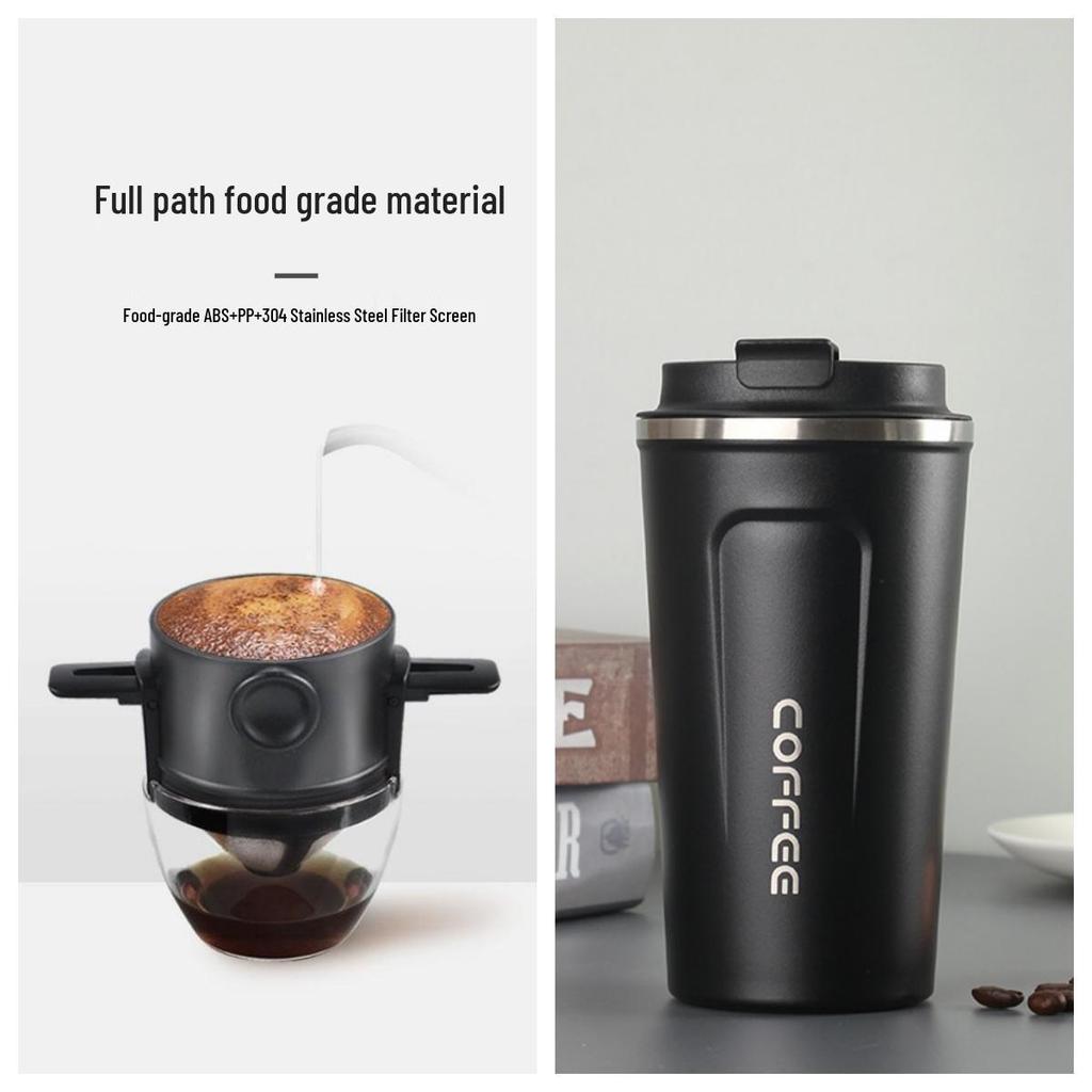 Double-Layer Foldable Pour-Over Coffee Filter Cup - Travel Essential