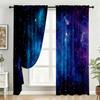 2PC Galaxy Starry Night Curtains - Cosmic Nebula Print Window Drapes for Boys Bedroom Gaming Room Decor