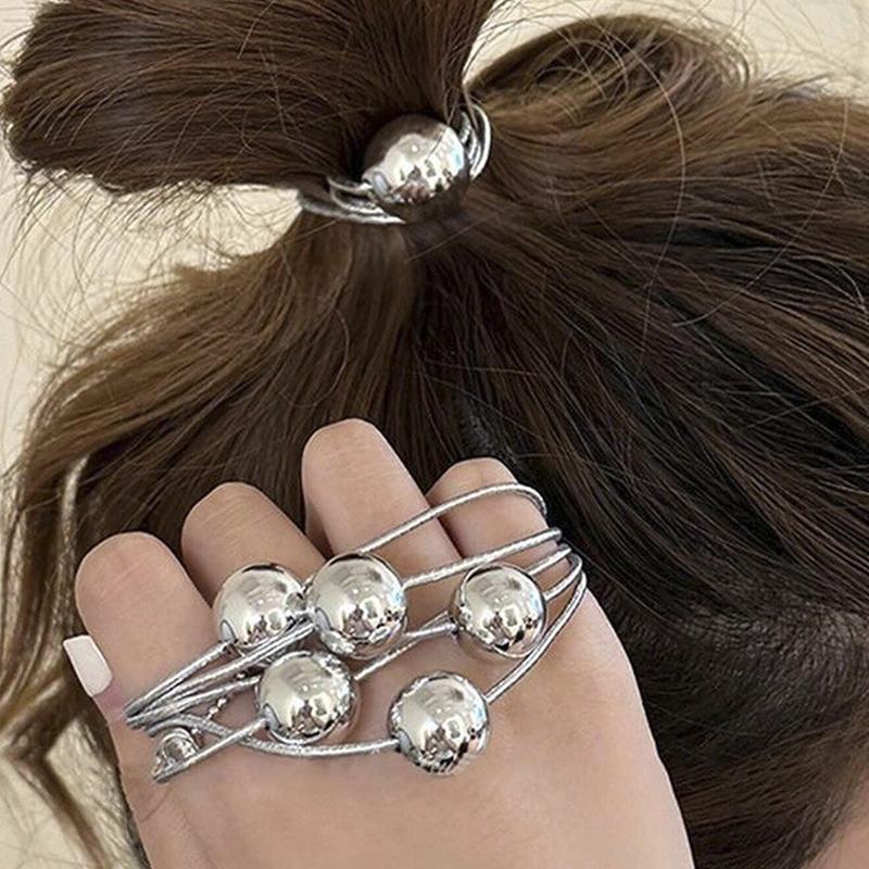 1/4 PCS Headwear Elegant Ball Designs High-End Headbands Korean Style Hair Rings Ultra-Bright Hairpins Simple Gold/Silver Headrope