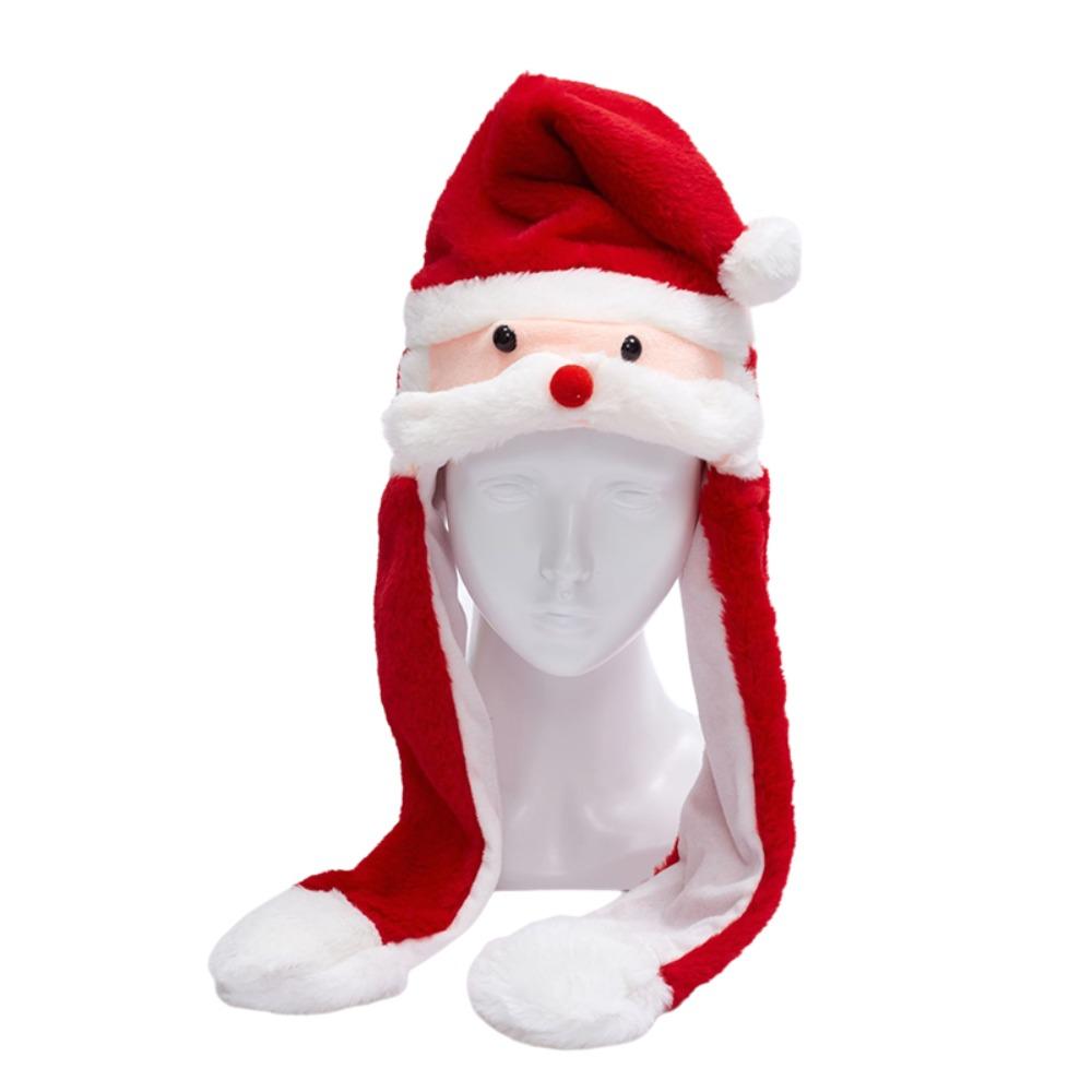 Cartoon Santa Reindeer Party Headdress Jumping Up Ears Ear Moving Hat Cute Plush Hats Aldult