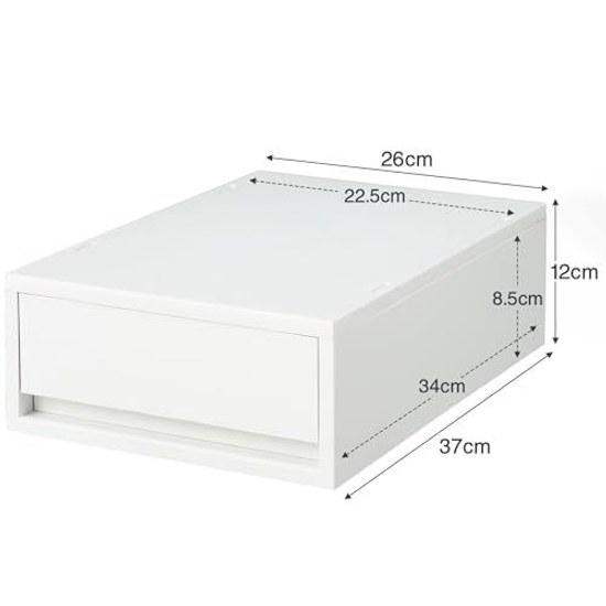 Muji Recycled Polypropylene Small Storage Case Medium White Gray Approximately Width 26 Depth 37 Height 12 cm