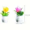 5pcs Resin Mini Flower Pot Crafts for Dollhouse Decoration - Small Bonsai Plant Pots with Toy Flowers for DIY Micro Scenes