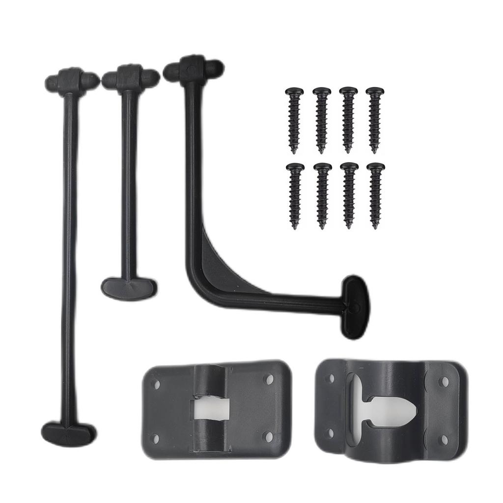 Entry Door Catches Exterior Door Hold Hook Keeper Entrance Latches with Screws RVs T-Style Door Holder Catches