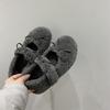inner height increase 4CM autumn and winter with skirt warm and velvet Mary Jane shoes fluffy shoes soft sole single shoes women's shoes French shoes