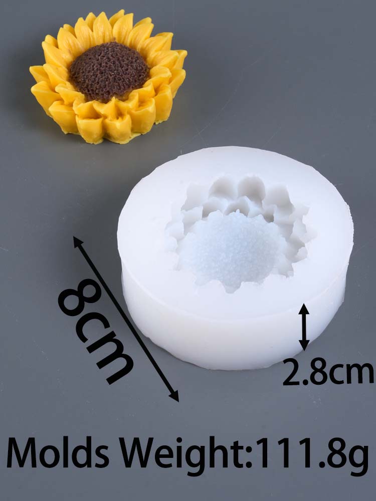 DIY 3D Daisy Flower Candle Silicone Mold Sunflower Handmade Soap Gypsum Ornament Molds Resin Clay Craft Casting Home Decor Gift