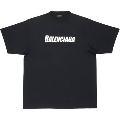 (WMNS) Balenciaga Kappen T-Shirt Boxy Fit 'Schwarz' Damen 651795TNVL11070