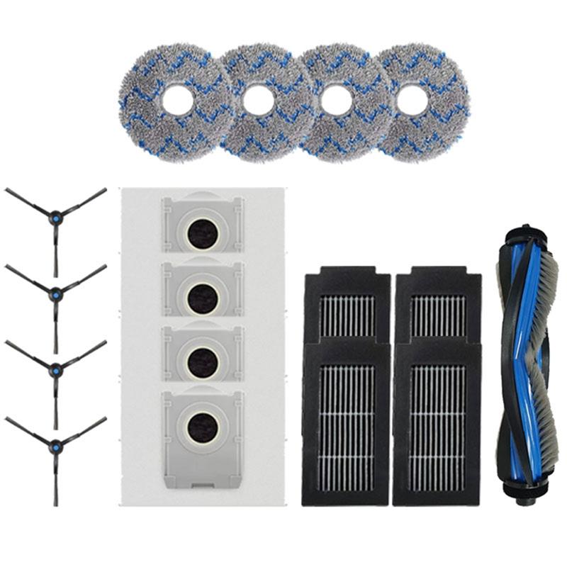 A78E-For ECOVACS DEBOT T50 PRO OMNI Accessory Replacement Parts- Main Side Brush, Hepa Filter, Mop Cloth& Dust Bags