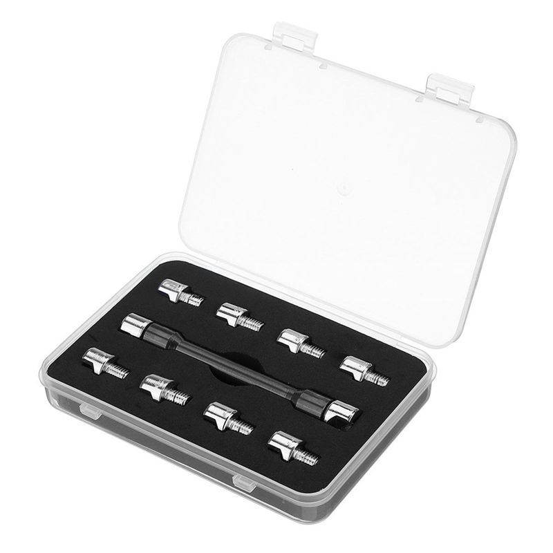 Authentic ATV, Dirt Bike & Scooter Spoke Wrench - CNC Machined With 10 Interchangeable Black Tips, Size 5.0-6.8