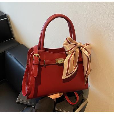 Solid Color Bag Women's Texture High-end Portable Wedding Bag Tote Bag Large Capacity Shoulder Messenger Bride Bag