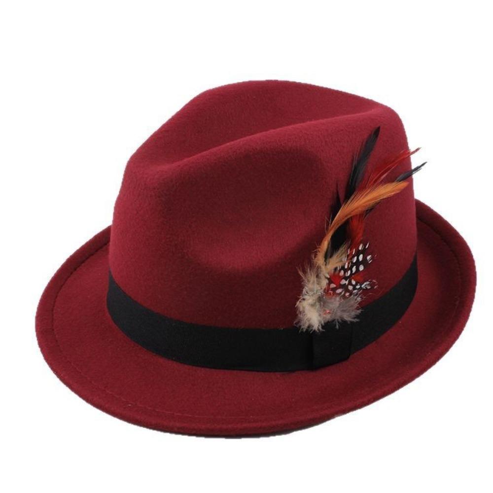 Dress Up Feather Decors Fedora Hat Fedora Hat Bucket Hat Retro Topper Hat Costume Accessories