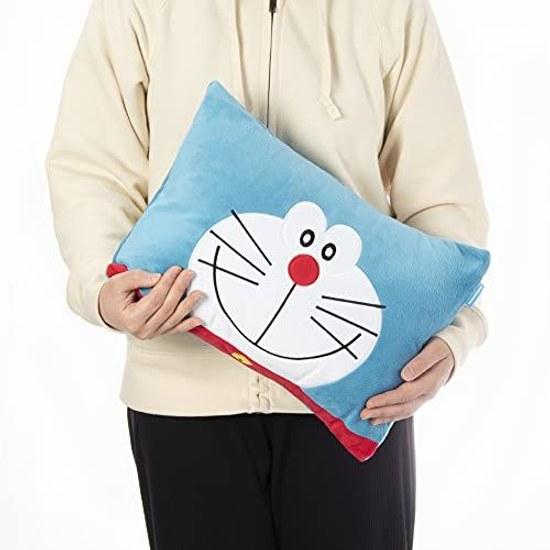 MORIPiLO Pillow Doraemon Face Die-Cut (S Size) Kids Gentle On Skin Micro Fabric Goods Plush Nap 28x39x9cm Blue Character Morishita