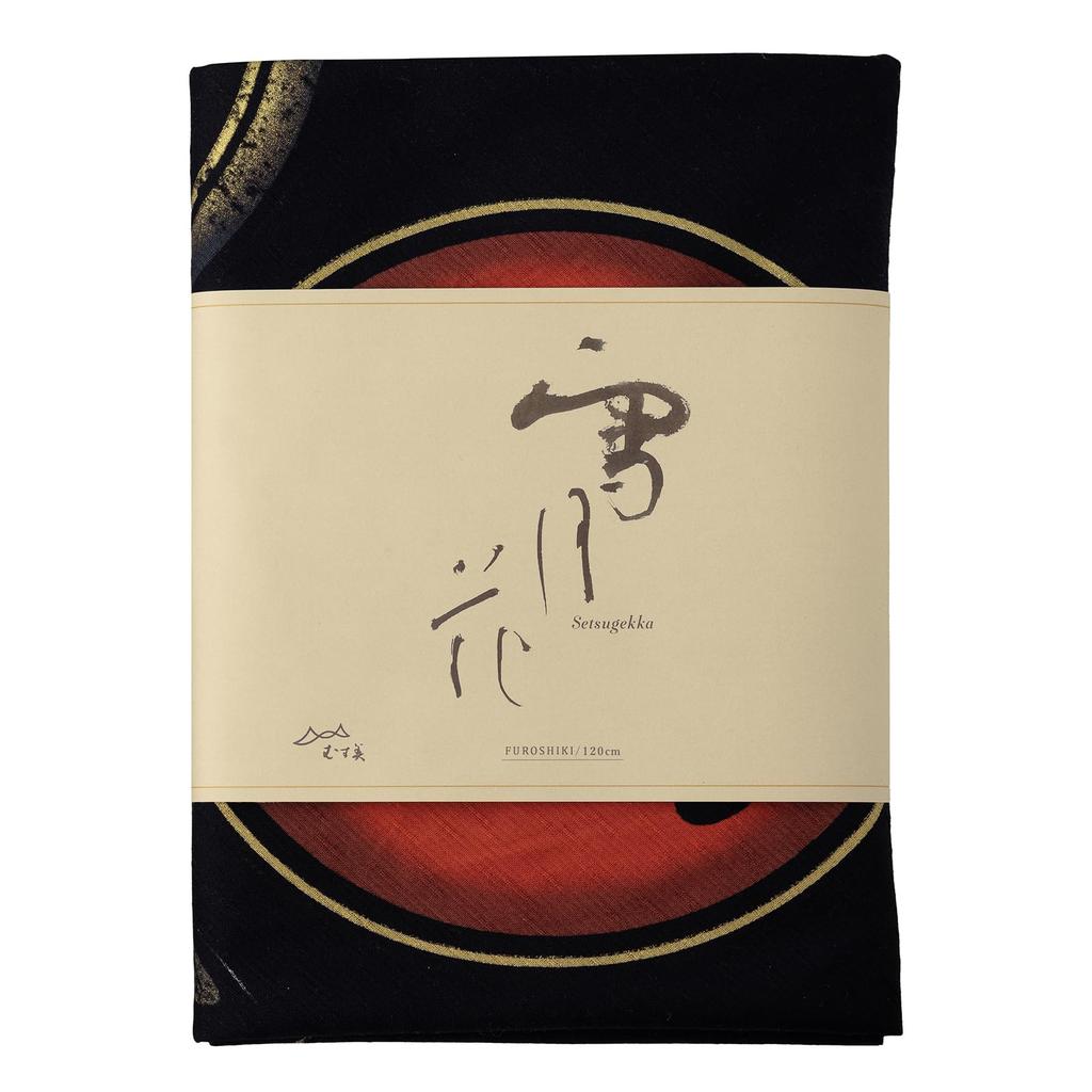 Musubi Furoshiki 120 Setsugekka Cotton Bowl, Black, 120cm, 100%