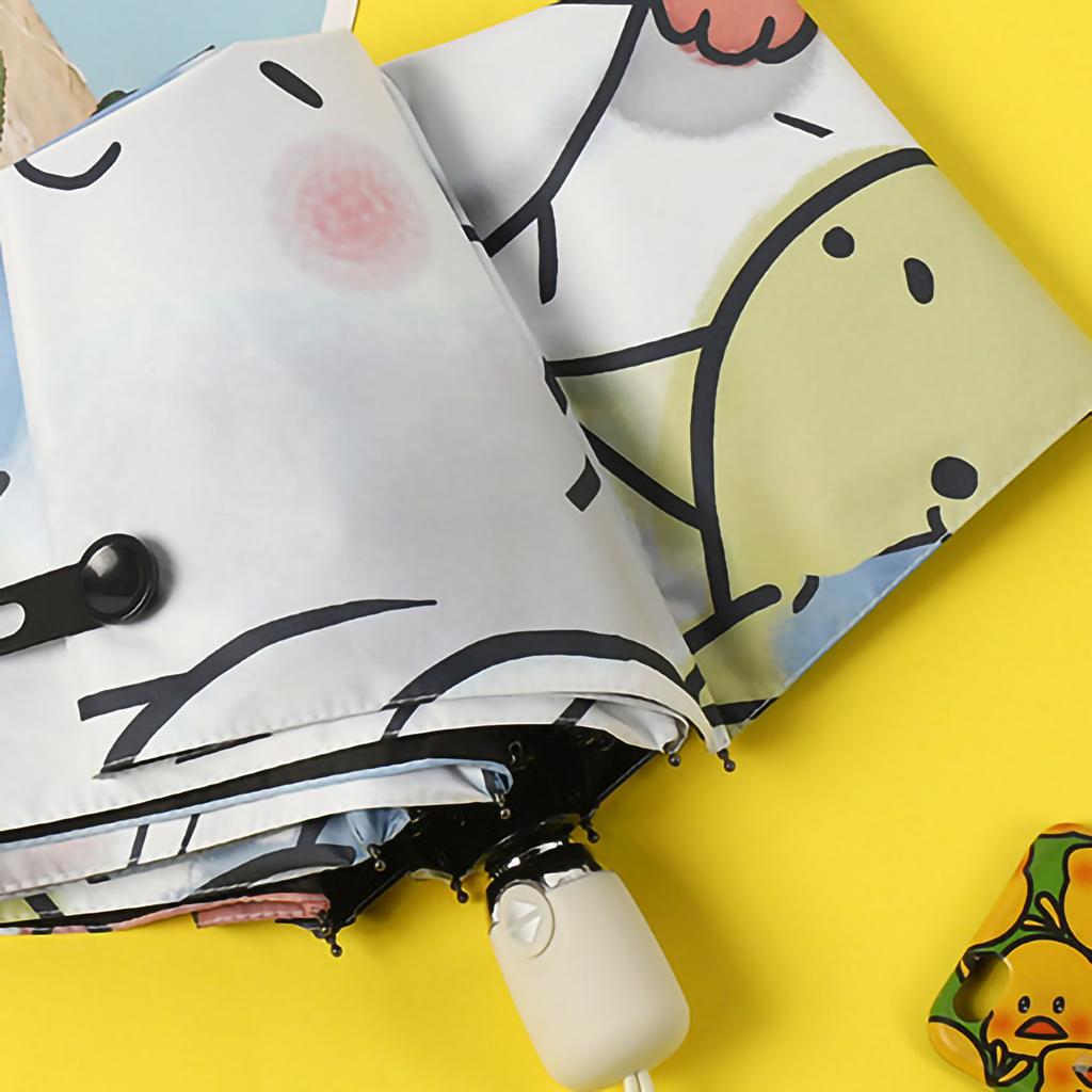 UV-Schirm Vinylbeschichtung Ein-Tasten-Schalter Automatischer Schirm Sonne Regenschirm für Studenten 3-fach