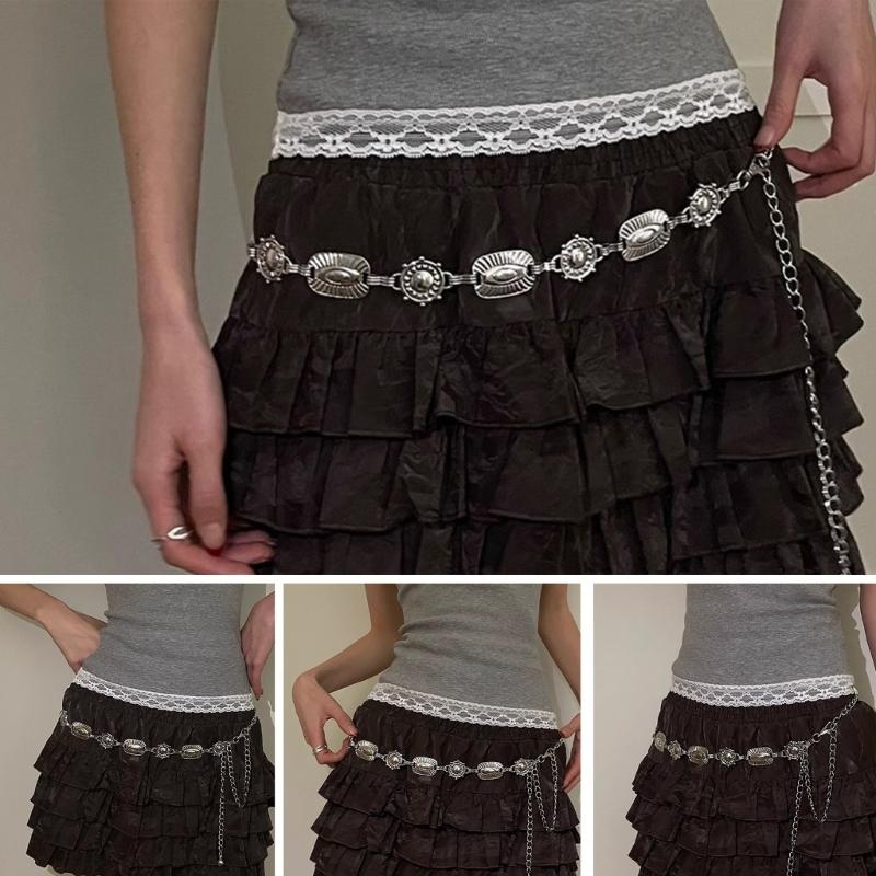 Lady Ethnic Patterns Waist Chain for Banquets Woman Skirt Dress Body Waist Chain