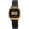 Casio Ladies Digital Watch Gold Black Mesh Band La670wemb 1