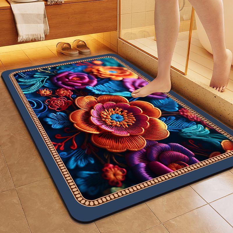 Entrance Mat Bathroom Entrance Door Mat Non Slip Absorbent Wear-resistant Floor Mat Kitchen Mat