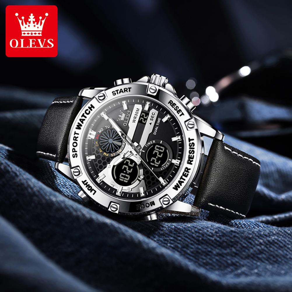 OLEVS 1110  Oem Custom logo Sport Luxury Brand Fashion Classic Multifunctional Chronograph Calendar Digital Watch for Man