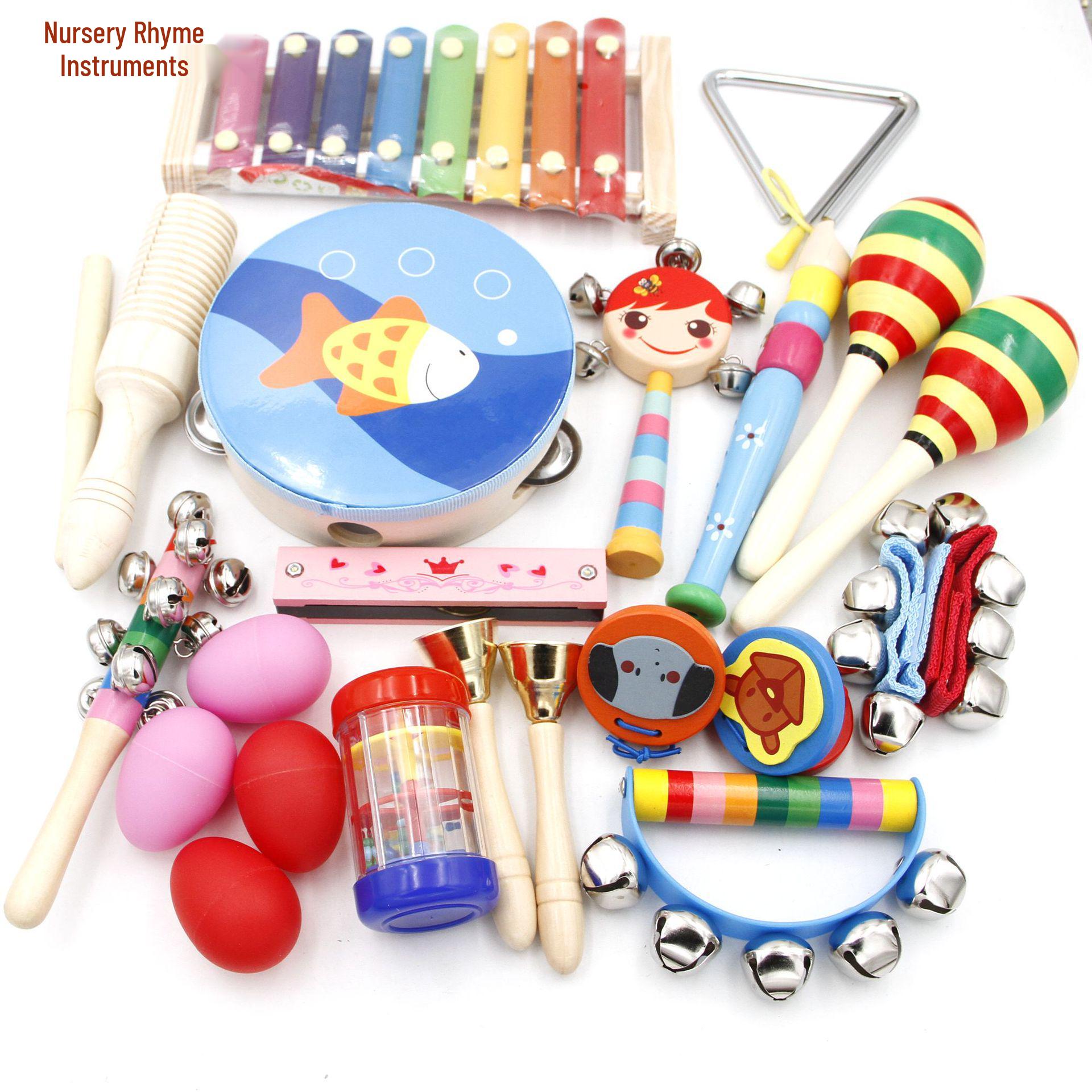 16-Piece Orff Percussion Instrument Set 35x30 cm