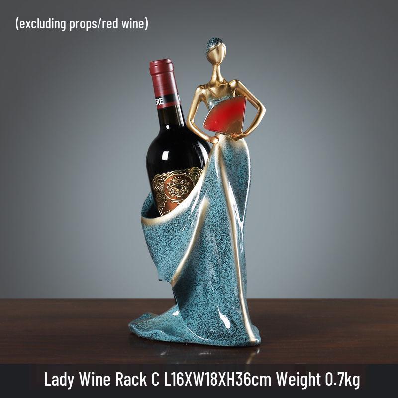 Modern Wine Cabinet Decor: Creative Red Wine Rack Handicrafts for Living Room and Entryway Display