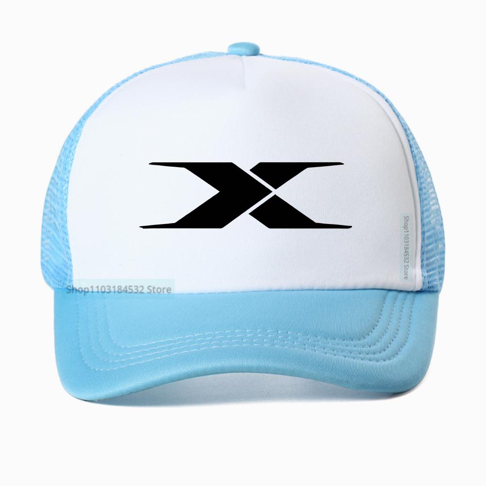 Unisex sommar X-bokstavstryckt basebollkeps trendig avslappnad sportnät truckerhattar Andningsbar justerbar snapback-kepsar