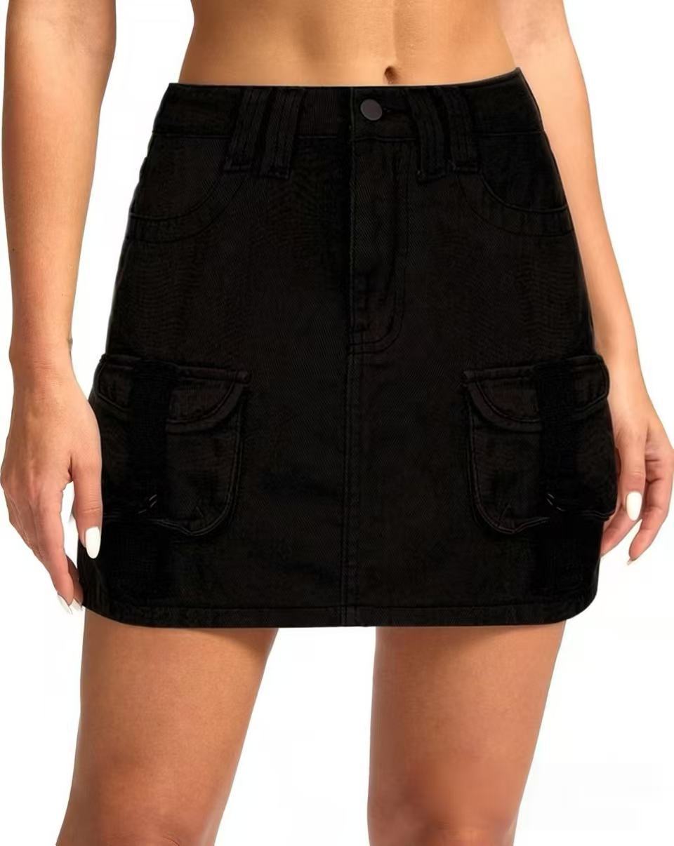 Women s Casual Fashion Low Waist Slim Fit Pencil Skirt Stretch Fabric Bodycon Skirt Knee Length Work Office Skirt S чёрный