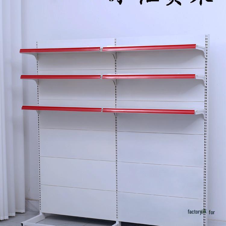 Adjustable Supermarket Display Rack for Snacks and Food, Single/Double-Sided, Ideal for Convenience Stores and Mother & Baby Products.