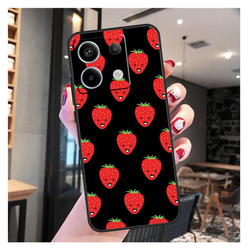 Cute Strawberry Case For Xiaomi Redmi Note 13 Pro 12 11 9 10 12S 11S 10S 9S Redmi 13 12 10C 12C 13C Cover
