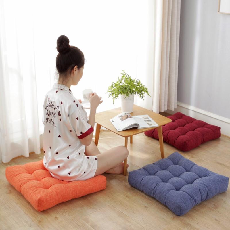 Orange Large Floor Seat Pillow Gift Square Floor Cushions for Adults Cushion Tatami Sofa Yoga Meditation Patio Swing Chair Pad